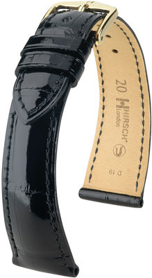 Black leather strap Hirsch London M 04307150-1 (Alligator leather) Hirsch selection