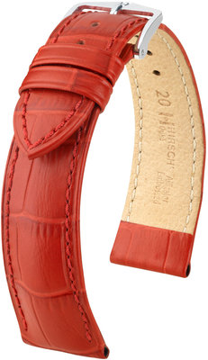 Red leather strap Hirsch Duke M 01028120-2 (Calfskin)