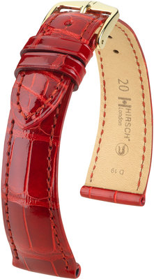 Red leather strap Hirsch London M 04307120-1 (Alligator leather) Hirsch selection