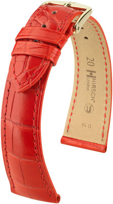 Red leather strap Hirsch London M 04307129-1 (Alligator leather) Hirsch selection