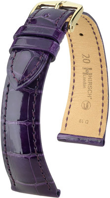 Purple leather strap Hirsch London L 04307084-1 (Alligator leather) Hirsch selection