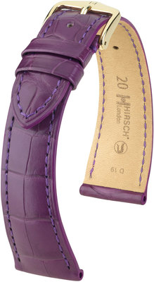 Purple leather strap Hirsch London L 04307086-1 (Alligator leather) Hirsch selection