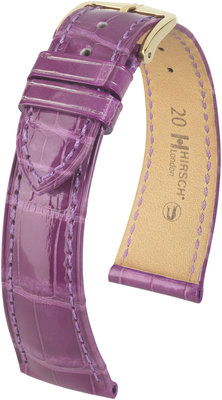 Purple leather strap Hirsch London L 04307087-1 (Alligator leather) Hirsch selection