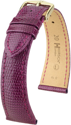 Purple leather strap Hirsch London L 04366087-1 (Lizard leather) Hirsch selection