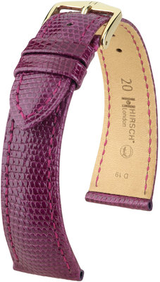 Purple leather strap Hirsch London M 04366187-1 (Lizard leather) Hirsch selection
