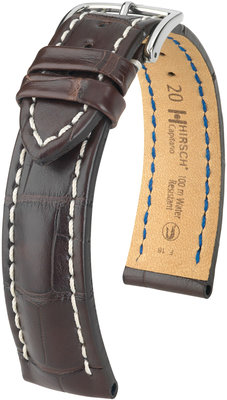 Brown leather strap Hirsch Capitano L 05107019-2 (Alligator leather)