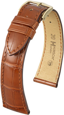Brown leather strap Hirsch London L 04307079-1 (Alligator leather)
