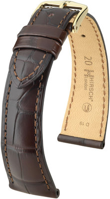 Brown leather strap Hirsch London M 04307117-1 (Alligator leather) Hirsch selection