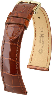 Brown leather strap Hirsch London M 04307170-1 (Alligator leather) Hirsch selection