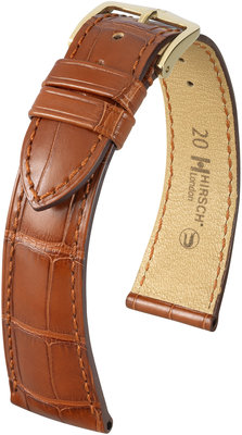 Brown leather strap Hirsch London M 04307179-1 (Alligator leather)