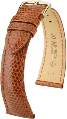 Brown leather strap Hirsch London M 04366170-1 (Lizard leather) Hirsch selection