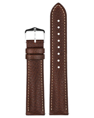 Leather strap Hirsch Boston M 01302110-2, brown, calfskin, length M, Quick Release