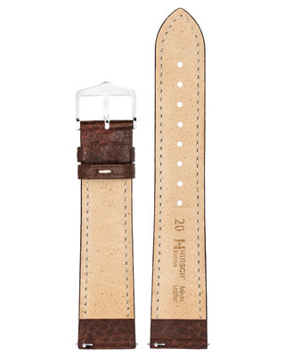 Leather strap Hirsch Boston M 01302110-2, brown, calfskin, length M, Quick Release