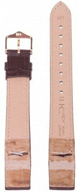 Leather strap Hirsch Duke L 01028010OE-1, brown, calfskin, open end (for fixed spring bars), length L, Quick Release