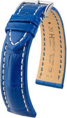 Blue leather strap Hirsch Capitano L 05007085-2 (Alligator leather) Hirsch selection