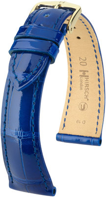 Blue leather strap Hirsch London L 04307082-1 (Alligator leather) Hirsch selection