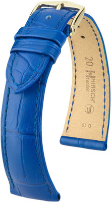 Blue leather strap Hirsch London L 04307085-1 (Alligator leather) Hirsch selection