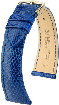 Blue leather strap Hirsch London L 04366085-1 (Lizard leather) Hirsch selection
