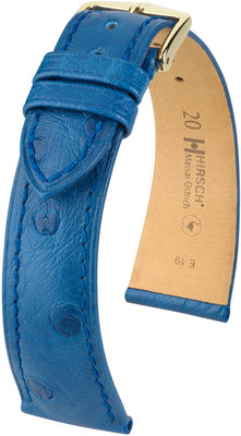 Blue leather strap Hirsch Massai Ostrich L 04362085-1 (Ostrich leather) Hirsch selection