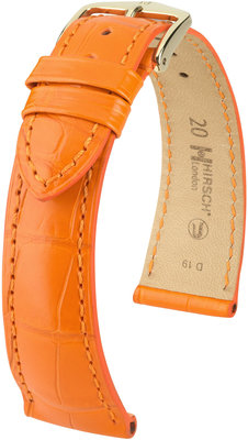 Orange leather strap Hirsch London L 04307076-1 (Alligator leather) Hirsch selection
