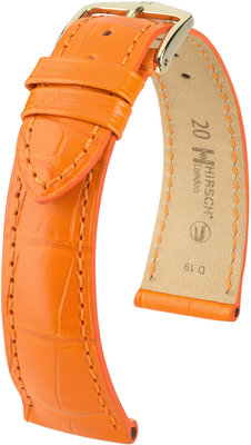 Orange leather strap Hirsch London M 04307176-1 (Alligator leather) Hirsch selection