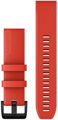 Strap Garmin QuickFit 22mm, silicone, red, black clasp (Fenix 7/6/5, Epix 2 aj.)