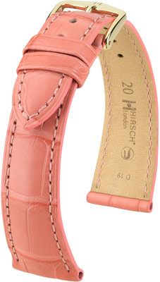 Pink leather strap Hirsch London M 04307125-1 (Alligator leather) Hirsch selection