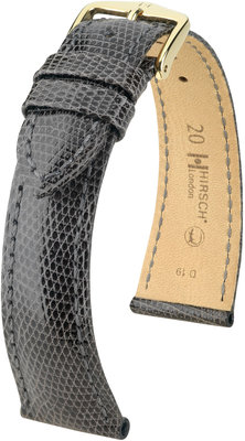Grey leather strap Hirsch London L 04366030-1 (Lizard leather) Hirsch selection