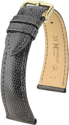 Grey leather strap Hirsch London M 04366130-1 (Lizard leather) Hirsch selection
