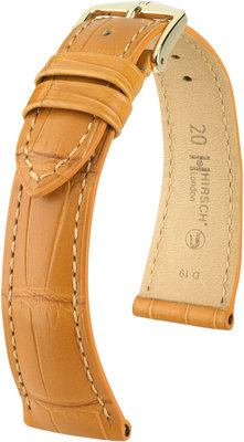 Light brown leather strap Hirsch London M 04307175-1 (Alligator leather) Hirsch selection