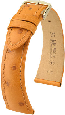 Light brown leather strap Hirsch Massai Ostrich L 04362075-1 (Ostrich leather) Hirsch selection