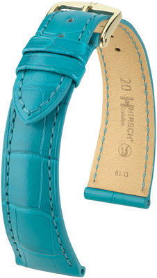 Light blue leather strap Hirsch London M 04307183-1 (Alligator leather) Hirsch selection