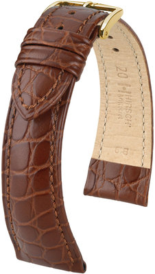 Dark brown leather strap Hirsch Aristocrat M 03828110-1 (Calfskin)