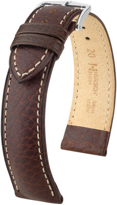 Dark brown leather strap Hirsch Boston L 01302010-2 (Calfskin)