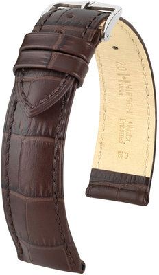Dark brown leather strap Hirsch Duke L 01029010-2 (Calfskin)