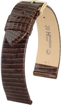 Dark brown leather strap Hirsch Lizard XL 01766210-1 (Lizard leather)