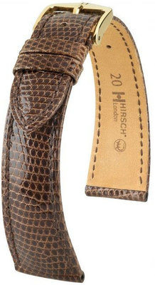 Dark brown leather strap Hirsch London L 04366010-1 (Lizard leather) Hirsch selection