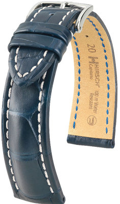 Dark blue leather strap Hirsch Capitano L 05107089-2 (Alligator leather) Hirsch selection