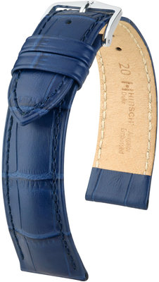 Dark blue leather strap Hirsch Duke M 01028180-2 (Calfskin)