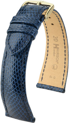 Dark blue leather strap Hirsch London L 04366080-1 (Lizard leather) Hirsch selection