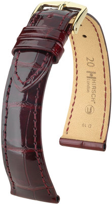 Burgundy leather strap Hirsch London L 04307060-1 (Alligator leather) Hirsch selection