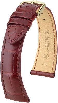 Burgundy leather strap Hirsch London M 04307169-1 (Alligator leather) Hirsch selection