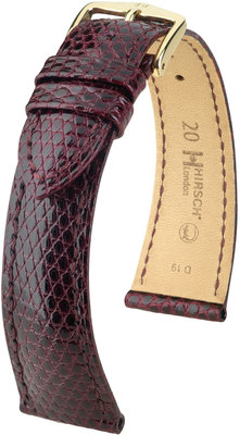 Burgundy leather strap Hirsch London M 04366160-1 (Lizard leather) Hirsch selection