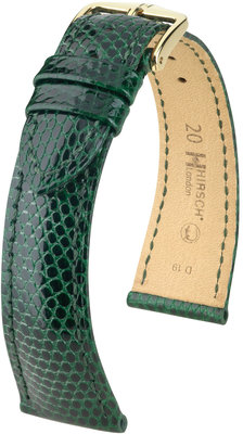 Green leather strap Hirsch London L 04366040-1 (Lizard leather) Hirsch selection