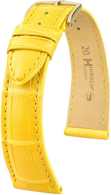 Yellow leather strap Hirsch London L 04307072-1 (Alligator leather) Hirsch selection
