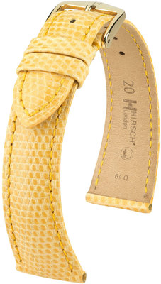Yellow leather strap Hirsch London L 04366073-1 (Lizard leather) Hirsch selection