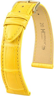 Yellow leather strap Hirsch London M 04307172-1 (Alligator leather) Hirsch selection