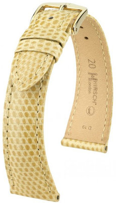 Beige leather strap Hirsch London L 04266090-1 (Lizard leather) Hirsch Selection