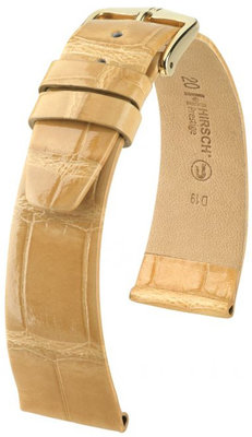 Beige leather strap Hirsch Prestige L 02207090-1 (Alligator leather) Hirsch Selection