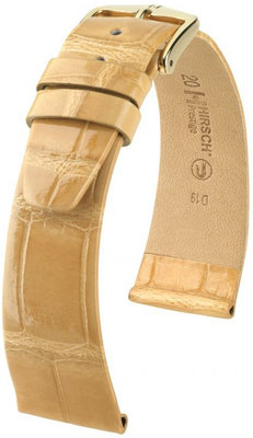 Beige leather strap Hirsch Prestige M 02307190-1 (Alligator leather) Hirsch Selection